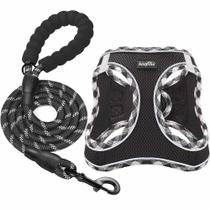 Conjunto de arnês para cães com reflexivo ajustável sem puxar Conjunto de arnês para cães com reflexivo ajustável sem puxar