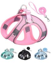Conjunto de arnês para cães Solmoony No Pull com coleira para cães pequenos (rosa)