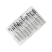 Conjunto De Arquivo Rotativo De Aço De Tungstênio De Grão Duplo 10pc Liga Dura Molde De Moagem