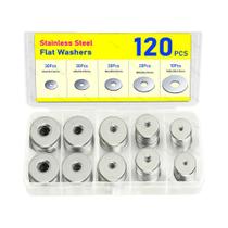 Conjunto De Arruelas Planas De Aço Inoxidável 120PCS Tamanhos M4 M5 M6 M8 M10 Conjunto De Arruelas