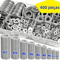 Conjunto De Arruelas Planas M2-M12 400 Peças, Juntas De Vedação Antiderrapantes Para Ferramentas E Conjunto De Arruelas Planas M2-M12 400 Peças, Juntas De Vedação Antiderrapantes Para Ferramentas E