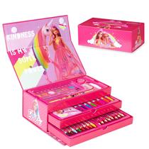 Conjunto de Arte Barbie Art Box com 3 Gavetas e Alça para Crianças