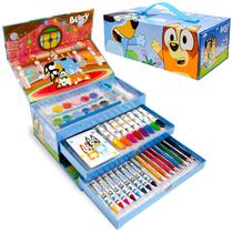 Conjunto de Arte Bluey Kids - Mais de 40 Peças com Tintas, Lápis e Giz de Cera