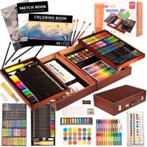 Conjunto de arte de madeira KINSPORY Deluxe Art Supplies, pacote com 168 unidades com estojo