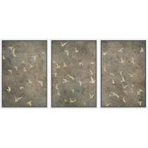 Conjunto de arte de parede com impressão em tela SIGNWIN Abstract Golden Birds