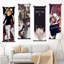 Conjunto de arte de parede de 4 peças Death Note Light Yagami L 25x70cm Conjunto de arte de parede de 4 peças Death Note Light Yagami L 25x70cm