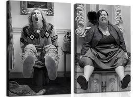 Conjunto de arte de parede em tela Funny Bathroom Decor Dumb And Dumber Conjunto de arte de parede em tela Funny Bathroom Decor Dumb And Dumber