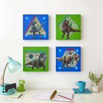 Conjunto de arte de parede em tela Idea Nuova Universal Jurassic World x4