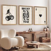 Conjunto de arte de parede Heiple Poker Lucky You Poster 30x40cm (x3)