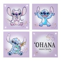 Conjunto de arte de parede LED em tela Idea Nuova Disney Stitch, pacote com 4