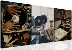 Conjunto de arte de parede Yfvrpt Black Woman Afro-American 40x60cm Conjunto de arte de parede Yfvrpt Black Woman Afro-American 40x60cm