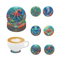 Conjunto De Arte De Pintura Com Diamantes DIY Com Padrão Oceânico, Mosaico De Cristal Em Forma