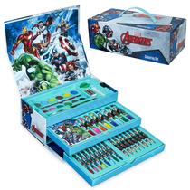 Conjunto de arte Marvel Avengers para crianças com lápis de cor e marcadores