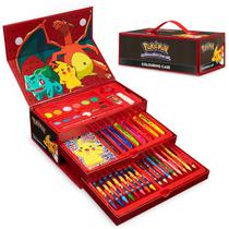 Conjunto de arte para colorir Pokémon com mais de 40 suprimentos para crianças de 3 anos ou mais Conjunto de arte para colorir Pokémon com mais de 40 suprimentos para crianças de 3 anos ou mais