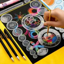 Conjunto De Arte Para Desenho Spirograph Para Crianças Com 28 Peças, Régua Multifuncional, Kit De Conjunto De Arte Para Desenho Spirograph Para Crianças Com 28 Peças, Régua Multifuncional, Kit De