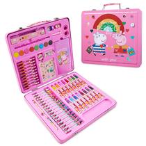 Conjunto de arte Peppa Pig Kids com estojo de viagem para desenhar e colorir Conjunto de arte Peppa Pig Kids com estojo de viagem para desenhar e colorir