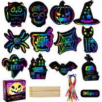 Conjunto de arte Scratch Paper MgParty Halloween para crianças com 96 unidades