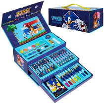 Conjunto de Arte Sonic The Hedgehog para Crianças - Mais de 40 Peças com Estojo