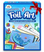 Conjunto de artesanato de Natal ZMLM Colorful Foil Arts com adesivos e tela Conjunto de artesanato de Natal ZMLM Colorful Foil Arts com adesivos e tela
