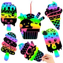 Conjunto de artesanato JULMELON Rainbow Scratch Art Summer 36 unidades Conjunto de artesanato JULMELON Rainbow Scratch Art Summer 36 unidades