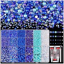 Conjunto de artesanato TINKRSTUFF 9000 Flatback Pearls Rhinestones Blue