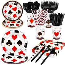 Conjunto de artigos de festa Durony Casino Theme, 147 peças, serve 16 Conjunto de artigos de festa Durony Casino Theme, 147 peças, serve 16