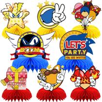 Conjunto de artigos de festa Hedgehog Blue Honeycomb 8 unidades Conjunto de artigos de festa Hedgehog Blue Honeycomb 8 unidades