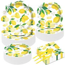 Conjunto de artigos para festas, gisgfim, 50 convidados, tema limão, 200 unidades Conjunto de artigos para festas, gisgfim, 50 convidados, tema limão, 200 unidades
