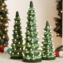 Conjunto de Árvores de Natal de Cerâmica com LED - Best Choice Products Conjunto de Árvores de Natal de Cerâmica com LED - Best Choice Products