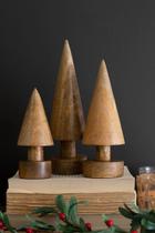 Conjunto de árvores de Natal KALALOU Turned Wood (3 peças)