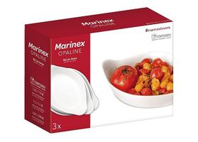 Conjunto de Assadeiras Brancas Marinex Opaline com 3 peças