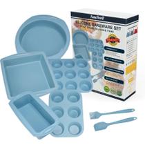 Conjunto de assadeiras de silicone antiaderente Aschef 7 em 1