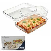 Conjunto de Assadeiras de Vidro Diamonds 3 Peças em Borossilicato para Forno e Micro-ondas Versáteis Conjunto de Assadeiras de Vidro Diamonds 3 Peças em Borossilicato para Forno e Micro-ondas Versáteis