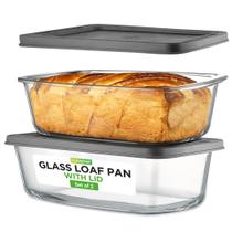 Conjunto de Assadeiras de Vidro NutriChef 1,9 QT 4 Peças com Tampas Conjunto de Assadeiras de Vidro NutriChef 1,9 QT 4 Peças com Tampas