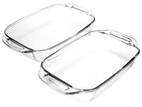 Conjunto de Assadeiras Nadir Marinex Seletta em Vidro com 2 Peças