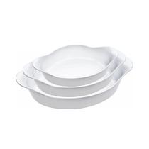 Conjunto de Assadeiras Nadir Opaline em Vidro 3 Peças