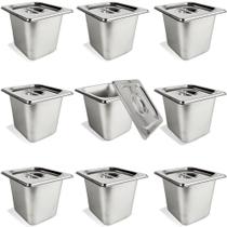 Conjunto de Assadeiras Norcoin Tamanho 1/6 17,5x16,5x15 cm 9 Peças Conjunto de Assadeiras Norcoin Tamanho 1/6 17,5x16,5x15 cm 9 Peças