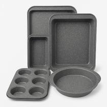 Conjunto de Assadeiras Oster 5 Peças Aço Carbono Antiaderente Premium Muffin, Bolo, Pão e Assados