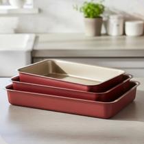 Conjunto de Assadeiras Retangulares Altas Fornerie Cereja 3 Peças Marcolar