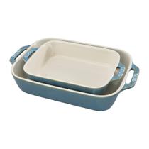 Conjunto de Assadeiras STAUB 19x15cm 27x19cm Turquesa Rústico
