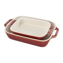 Conjunto de assadeiras STAUB Ceramics retangular, 2 peças, vermelho