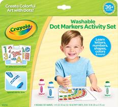 Conjunto de atividades: marcadores de pontos laváveis Crayola com 30 páginas e 4 marcadores Conjunto de atividades: marcadores de pontos laváveis Crayola com 30 páginas e 4 marcadores