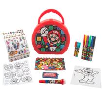 Conjunto de atividades para colorir e adesivo Super Mario Brothers para crianças