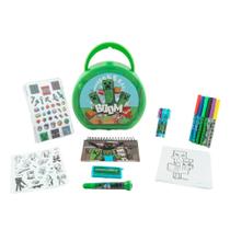 Conjunto de atividades para colorir e adesivos Minecraft Kids com estojo 4+