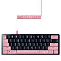 Conjunto de atualização de tampa de chave e cabo em espiral Razer PBT Quartz Pink