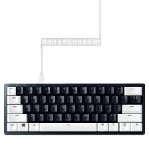 Conjunto de atualização Razer PBT Keycap + Cabo em espiral Mercury White