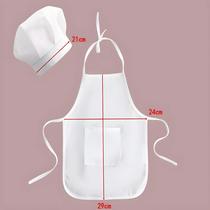 Conjunto De Avental E Chapéu De Chef Infantil Em Algodão Branco Para Fotografia De Recém-Nascidos Conjunto De Avental E Chapéu De Chef Infantil Em Algodão Branco Para Fotografia De Recém-Nascidos