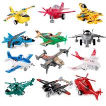 Conjunto de avião de brinquedo UXRPTU Pull-Back para crianças de 3 a 5 anos com 12 unidades