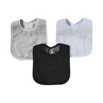 Conjunto De Babadores E Panos De Boca Em Tecido Atoalhado Impermeável De Cor Sólida Para Bebês, 3 Ou