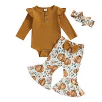 Conjunto de babados de outono Fhutpw Halloween Outono Outono Outono com roupa para bebês 12-18M Conjunto de babados de outono Fhutpw Halloween Outono Outono Outono com roupa para bebês 12-18M